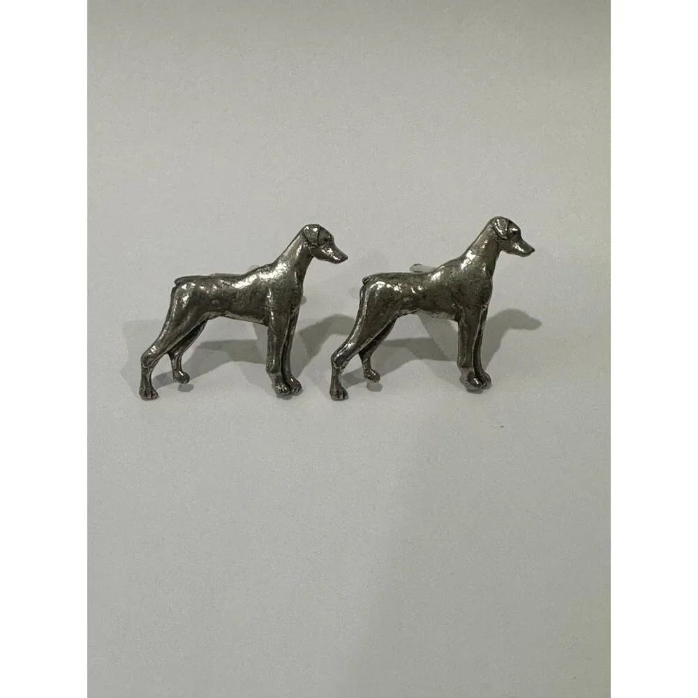 Doberman Pinscher Cufflinks - English Handcrafted Pewter